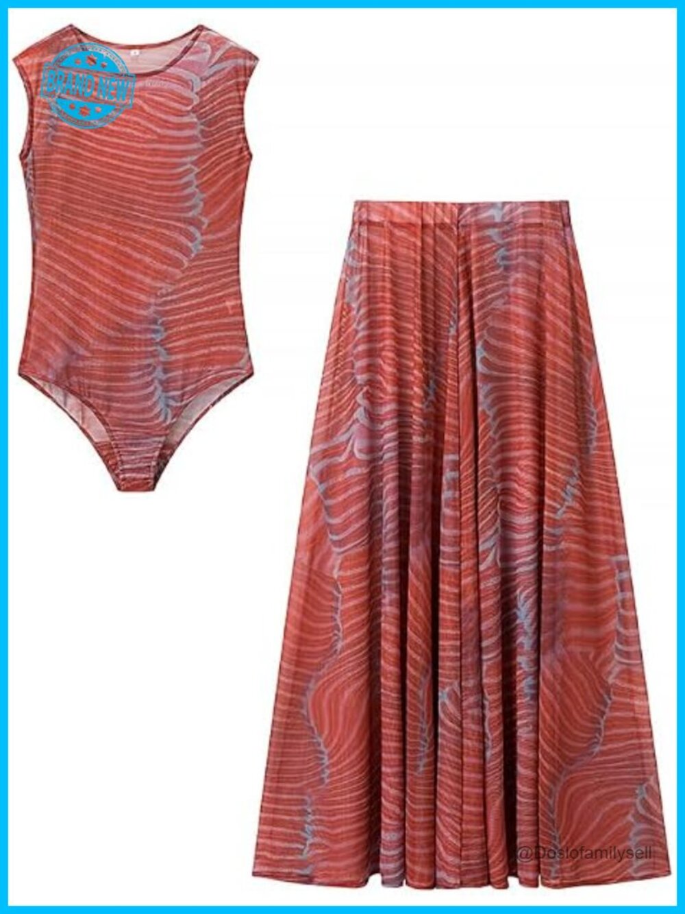 Sleeveless Bodysuit & High Waist Maxi Skirt 2 Piece Set